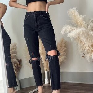 Abercrombie and Fitch Curve Love Skinny High Rise Distressed Jeans